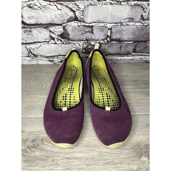 ECCO Biom Natural Motion Purple Suede Slip On Comfort Ballet Flats Women Sz 39EU - Picture 2 of 16